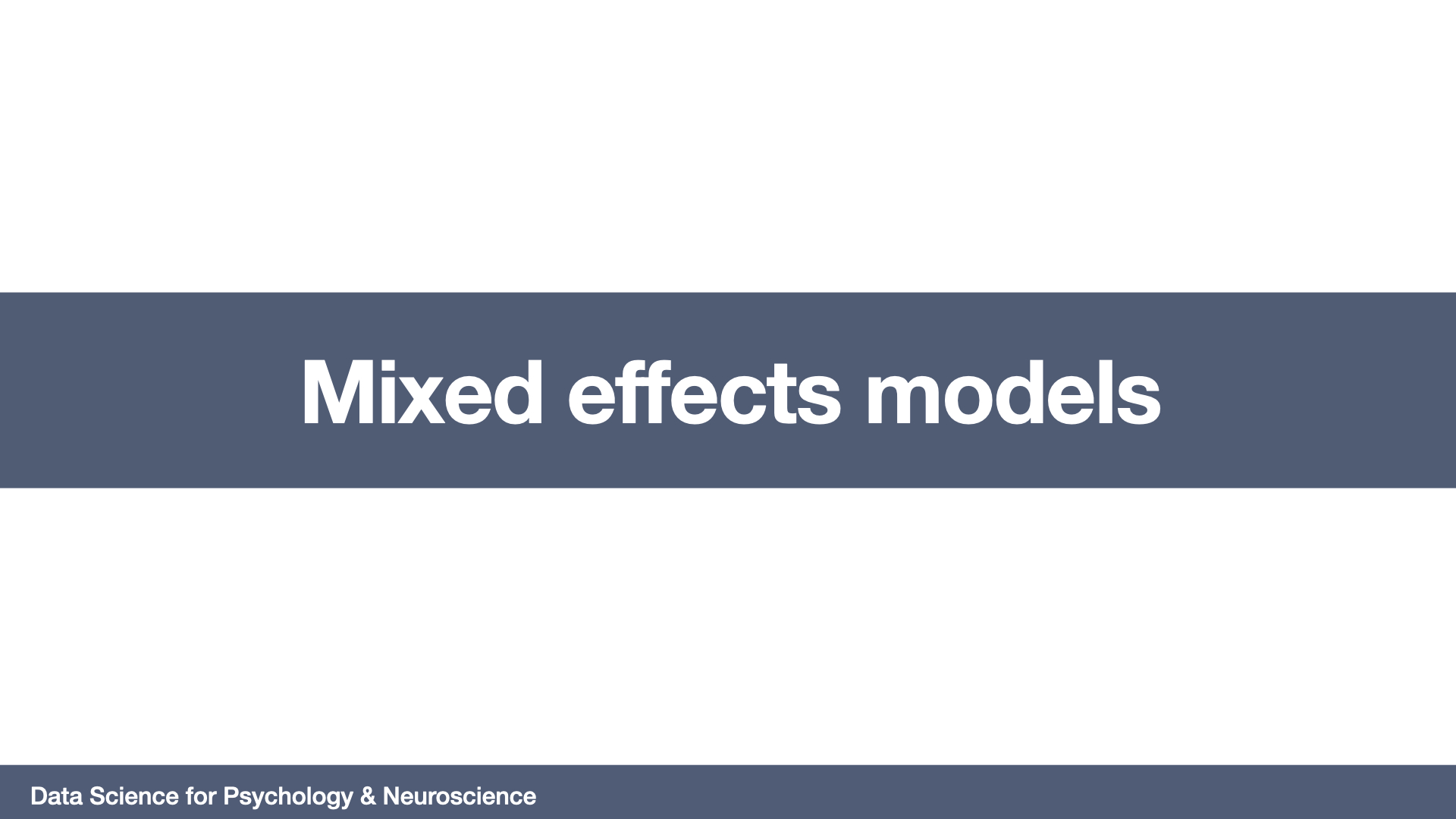 Mixed effects models