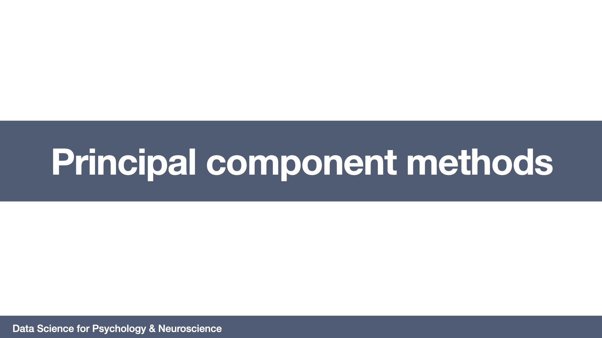 Principal component methods