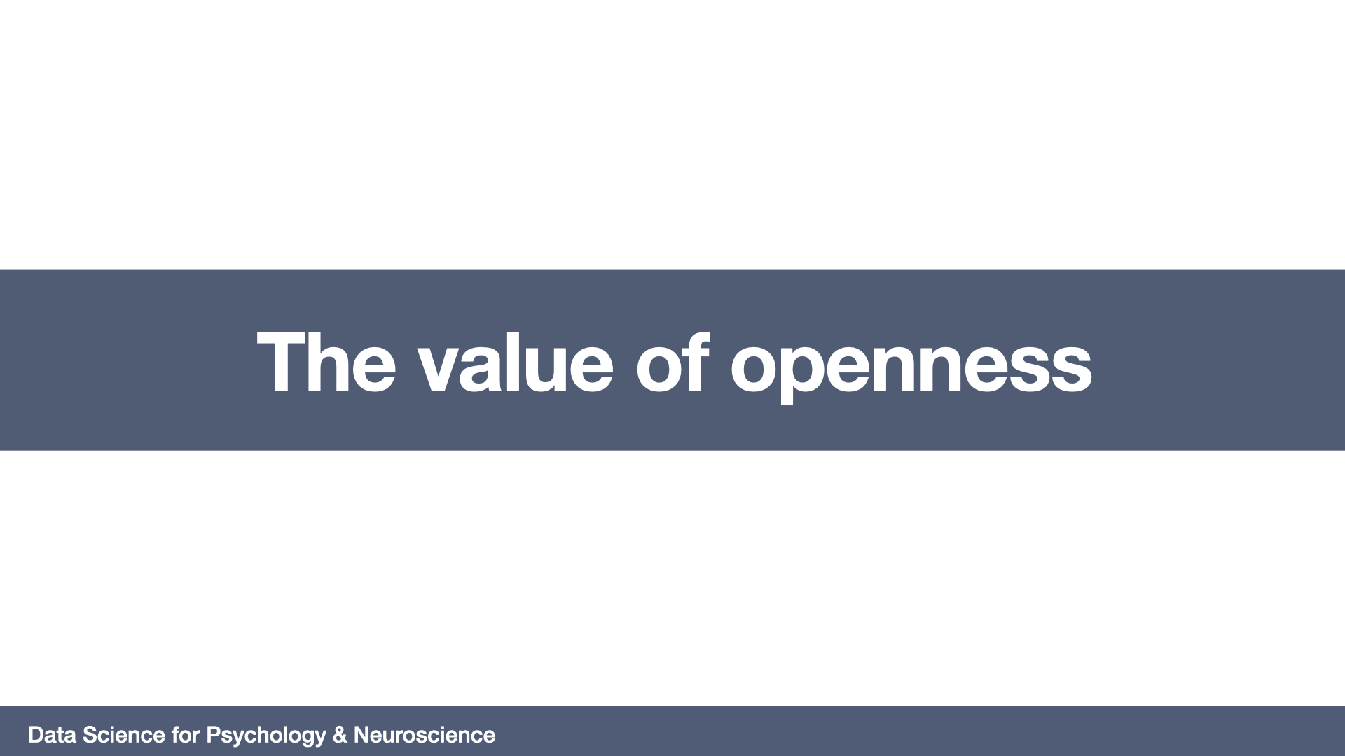 The value of openness